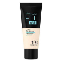 Жидкая основа для макияжа Fit Me! Maybelline (30 мл): Цвет - 103-pure ivory цена и информация | Пудры, базы под макияж | 220.lv