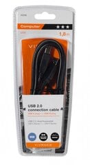 Кабель VIVANCO USB 2.0 A - USB B, 1.8 м цена и информация | Кабели и провода | 220.lv