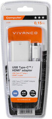 Адаптер VIVANCO USB C - HDMI, 0.15 м цена и информация | Адаптеры и USB разветвители | 220.lv