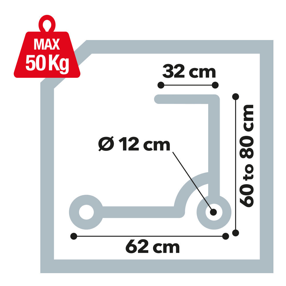 Skrejritenis sarkans Scooter (alumīnijs, riteņi 120mm PVC), maks slodze 50kg cena un informācija | Skrejriteņi | 220.lv