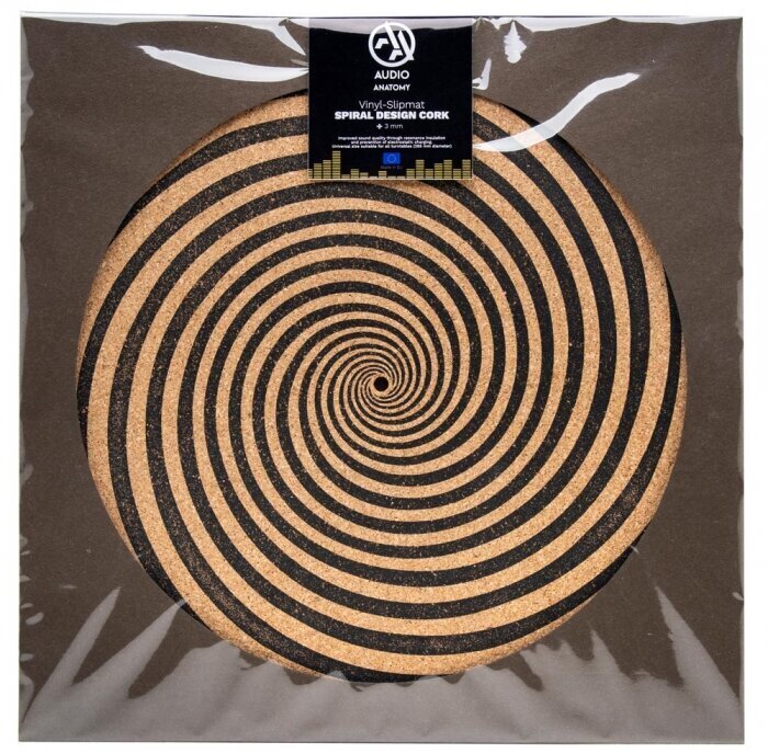 LP vinila plates paklājs SLIPMAT SPIRAL (korķis) Audio Anatomy LP Vinyl-slipmat Cork Spiral design cena un informācija | Vinila plates, CD, DVD | 220.lv