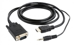 Adapteris AMBERIN HDMI - VGA / 3.5 mm, 1.8 m цена и информация | Адаптеры и USB разветвители | 220.lv