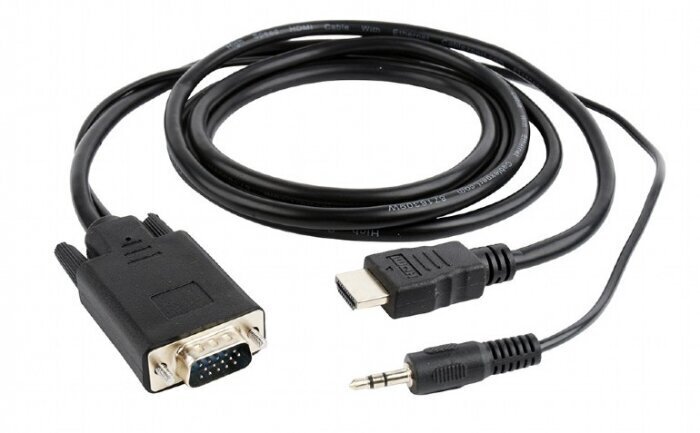 Adapteris AMBERIN HDMI - VGA / 3.5 mm, 1.8 m цена и информация | Adapteri un USB centrmezgli | 220.lv