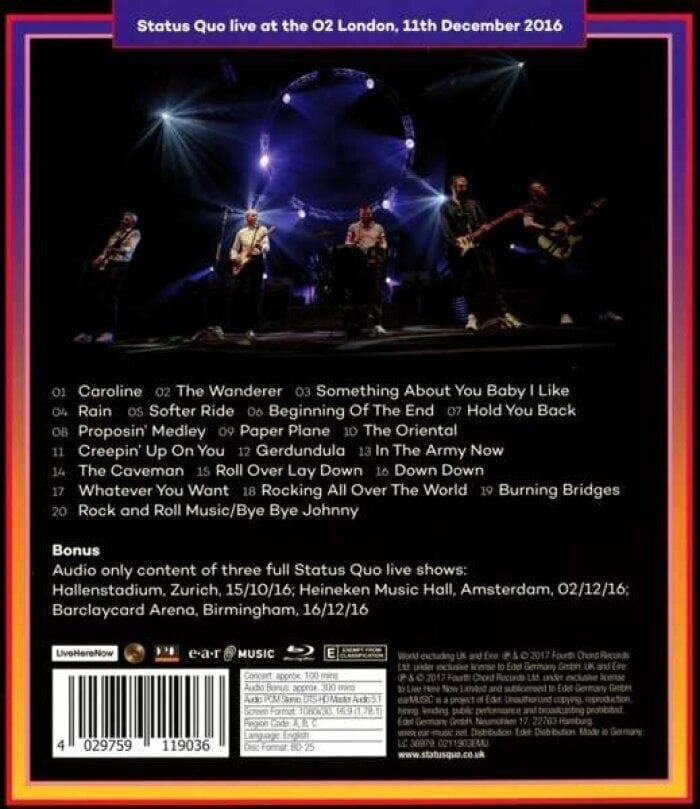 BLU-RAY DISC STATUS QUO The Last Night Of The Electrics Blu-ray Disc цена и информация | Vinila plates, CD, DVD | 220.lv