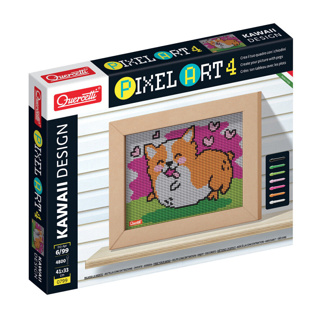 Mozaīka Quercetti Pixel Art 4 KAWAII DESIGN - CORGI, 0799 Li cena un informācija | Attīstošās rotaļlietas | 220.lv