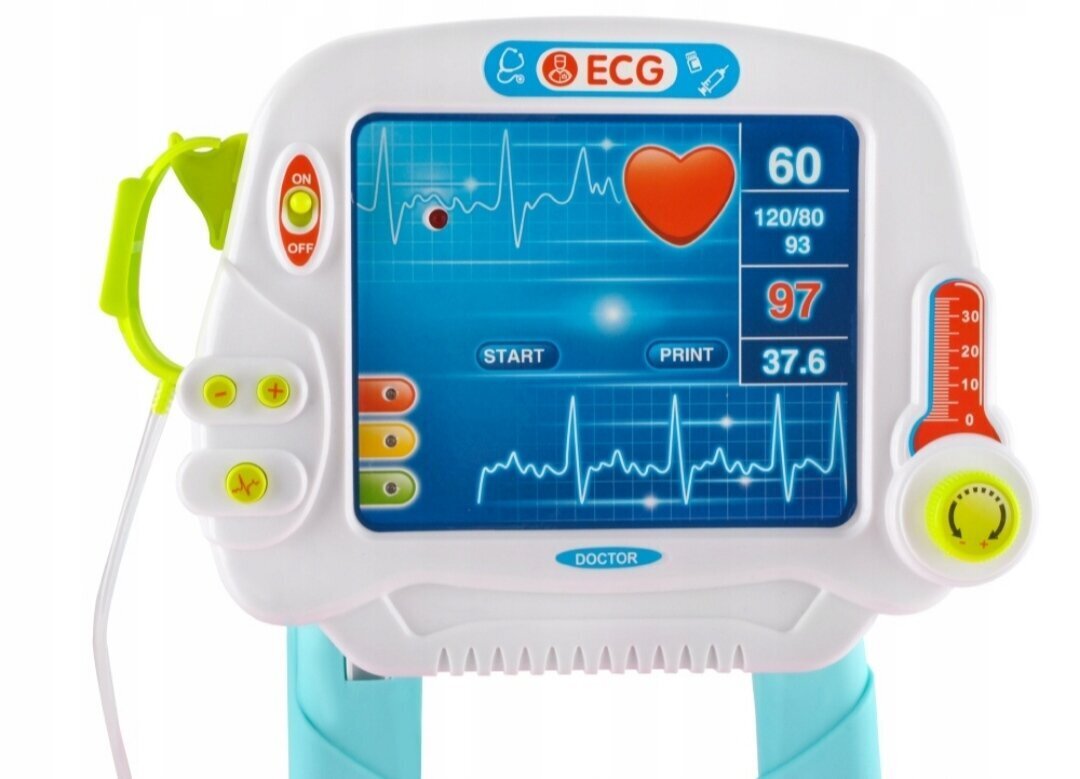 Mazā ārsta komplekts EKG nestuves ar piederumiem cena un informācija | Rotaļlietas meitenēm | 220.lv