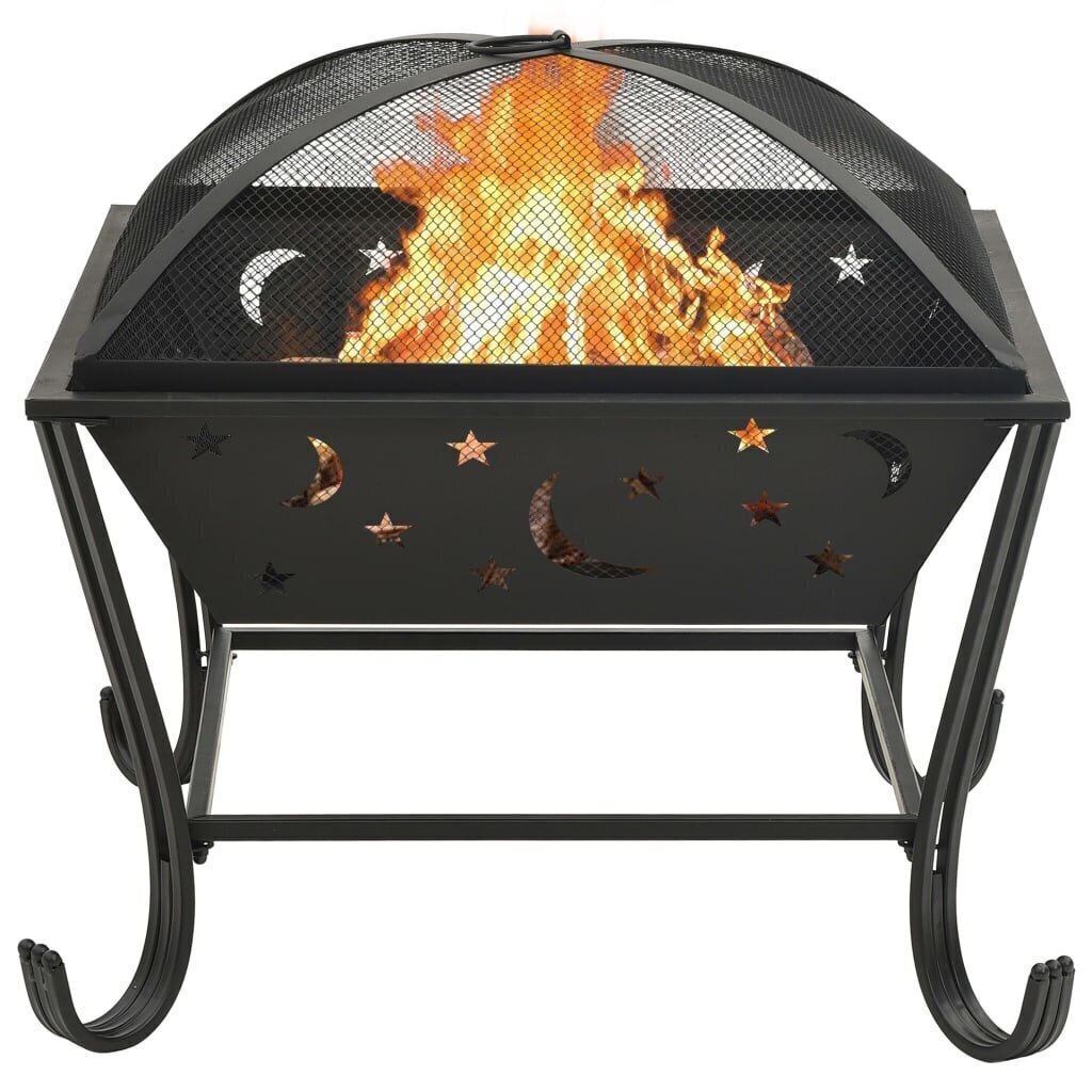 311893 vidaXL Fire Pit with Poker 62 cm XXL Steel цена и информация | Kamīni | 220.lv