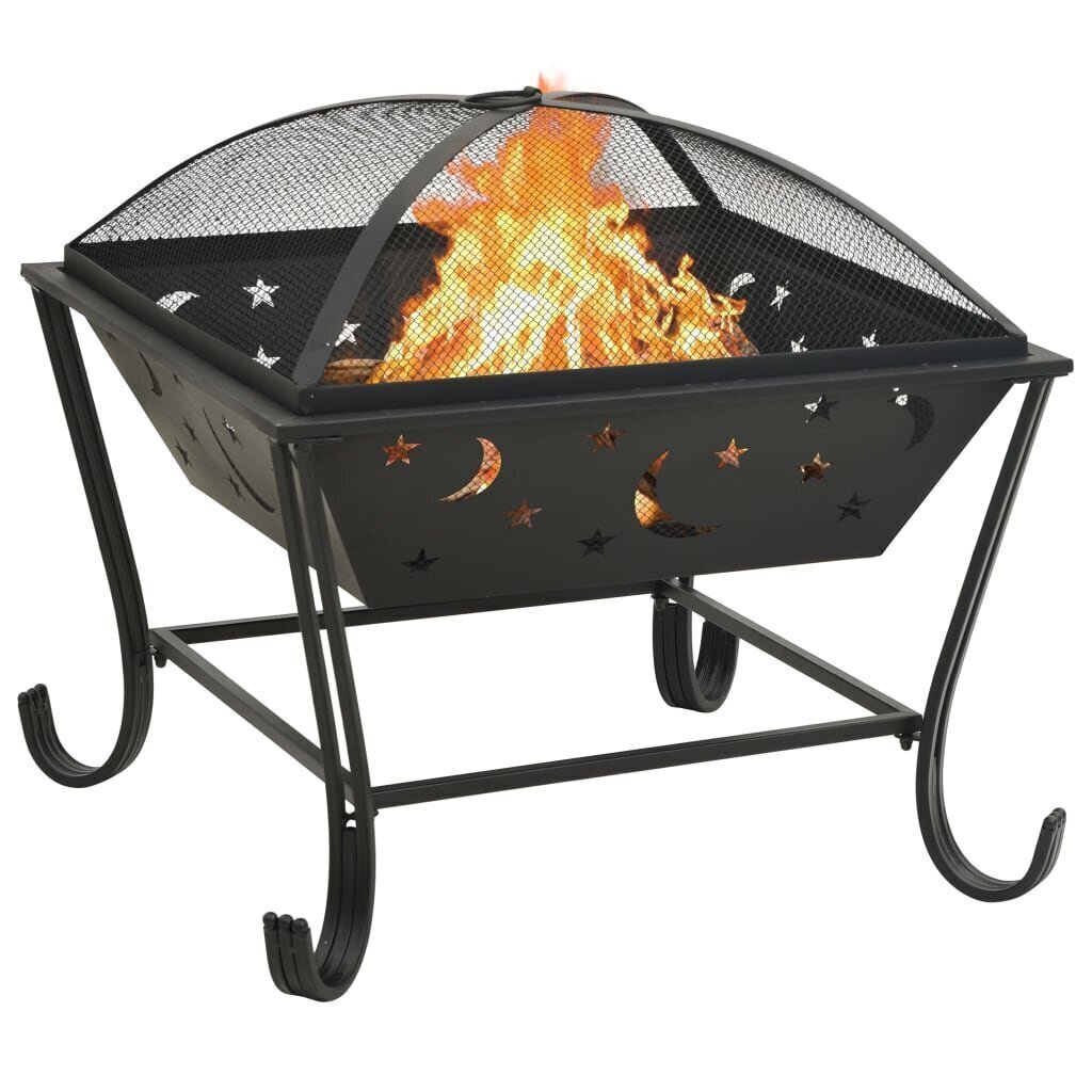 311893 vidaXL Fire Pit with Poker 62 cm XXL Steel цена и информация | Kamīni | 220.lv