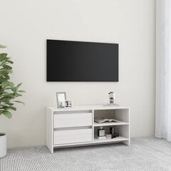 vidaXL TV skapītis, balts, 80x31x39 cm, priedes masīvkoks cena un informācija | TV galdiņi | 220.lv