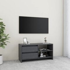vidaXL TV skapītis, pelēks, 80x31x39 cm, priedes masīvkoks cena un informācija | TV galdiņi | 220.lv