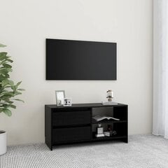 vidaXL TV skapītis, melns, 80x31x39 cm, priedes masīvkoks цена и информация | Тумбы под телевизор | 220.lv