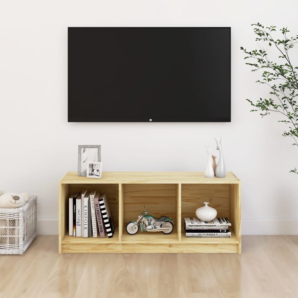 vidaXL TV plaukts, 104x33x41 cm, priedes masīvkoks цена и информация | TV galdiņi | 220.lv