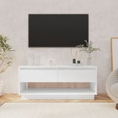 vidaXL TV skapītis, spīdīgi balts, 102x41x44 cm, skaidu plāksne цена и информация | Тумбы под телевизор | 220.lv