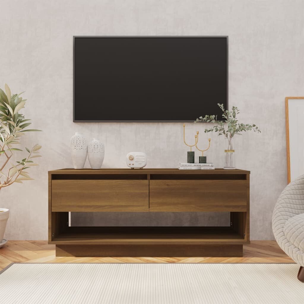 vidaXL TV skapītis, ozolkoka krāsa, 102x41x44 cm, skaidu plāksne цена и информация | TV galdiņi | 220.lv