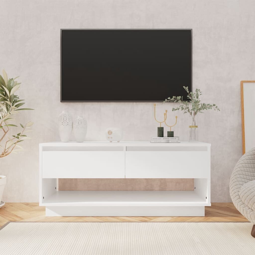 vidaXL TV skapītis, balts, 102x41x44 cm, skaidu plāksne cena un informācija | TV galdiņi | 220.lv