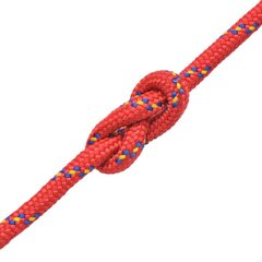 vidaXL pietauvošanās virve, 6 mm, 100 m, polipropilēns, sarkana cena un informācija | Rokas instrumenti | 220.lv