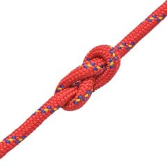 vidaXL pietauvošanās virve, 10 mm, 50 m, polipropilēns, sarkana cena un informācija | Rokas instrumenti | 220.lv