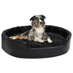 vidaXL suņu gulta, melna, 90x79x20 cm, plīšs, mākslīgā āda cena un informācija | Suņu gultas, spilveni, būdas | 220.lv