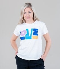 Женская футболка HAILYS MILLA TS*01, белая/синяя 4067218065326 цена и информация | Женские футболки | 220.lv