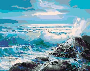 Glezna pēc numuriem "Lieli viļņi" 40x50 G KTMK-606671 cena un informācija | Gleznas pēc numuriem | 220.lv