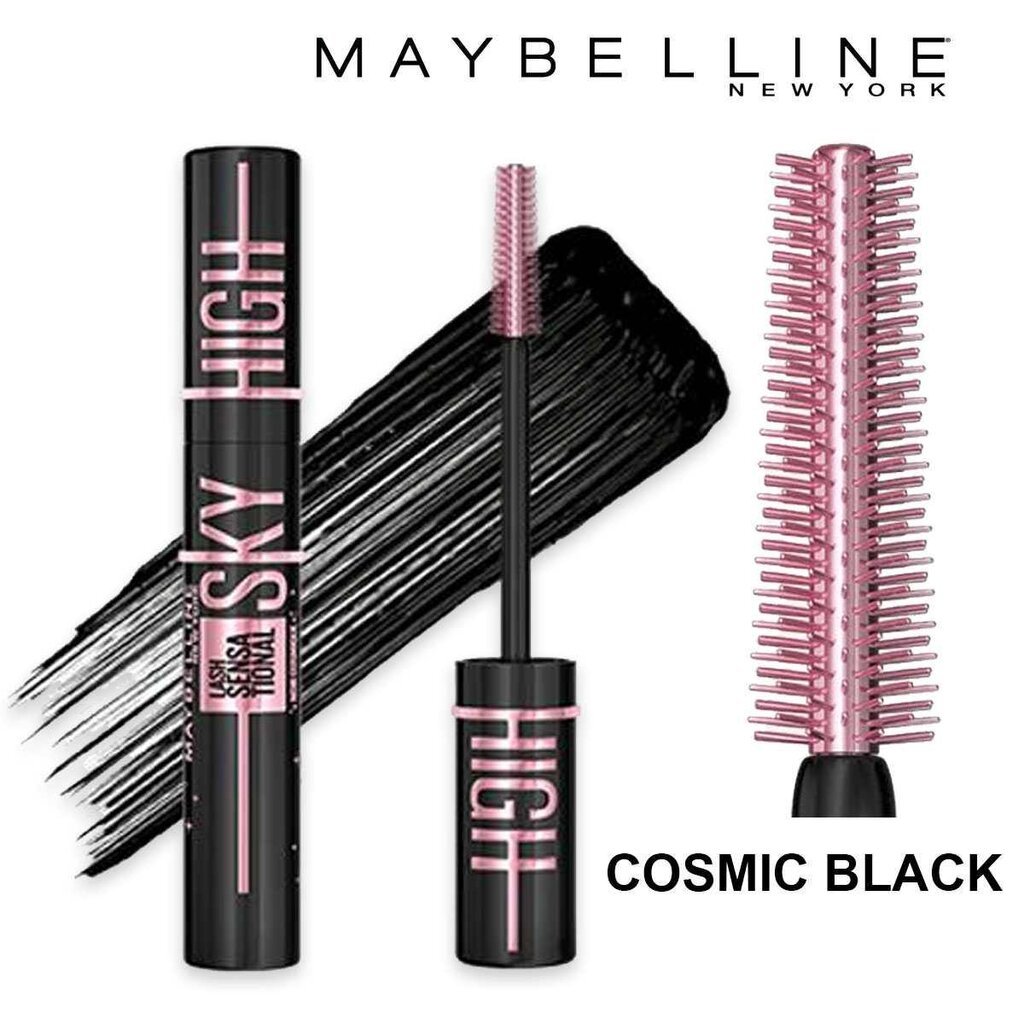 Skropstu tuša Maybelline Lash Sensational Sky High, Cosmic Black, 7,2 ml цена и информация | Acu ēnas, skropstu tušas, zīmuļi, serumi | 220.lv