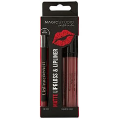 макияжный набор Magic Studio Matte Lipgloss & Lipliner (2 pcs) цена и информация | Помады, бальзамы, блеск для губ | 220.lv