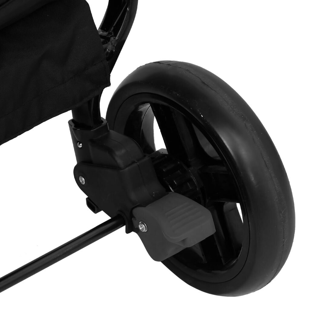 vidaXL dvīņu ratiņi, tumši pelēki ar melnu, tērauds cena un informācija | Bērnu rati | 220.lv