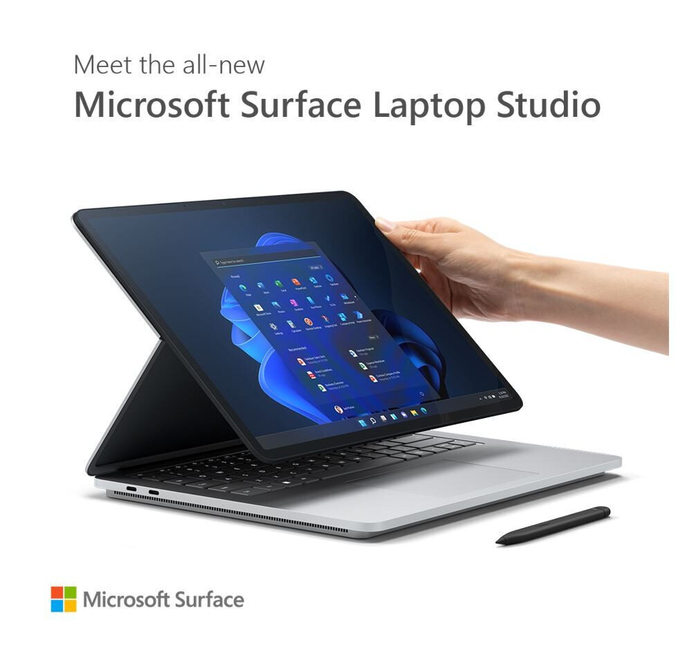 Surface Laptop Studio Win11Pro i7-11370H/16GB/512GB/RTX3050Ti 4GB/14.4 inch Commercial Platinum ABR-00009 cena un informācija | Portatīvie datori | 220.lv