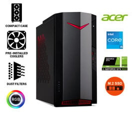 Acer Nitro 50 i5-11400 16GB 960GB SSD GTX1650 4GB Windows 10 Stacionārais dators cena un informācija | Stacionārie datori | 220.lv