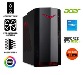 Acer Nitro 50 i5-11400 16GB 512GB SSD GTX1050 Ti Windows 10 Stacionārais dators цена и информация | Стационарные компьютеры | 220.lv