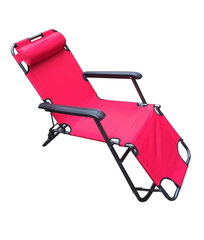 Guļamkrēsls Elda, sarkans cena un informācija | Sauļošanās krēsli | 220.lv
