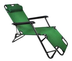 Guļamkrēsls NORE Elda, zaļš cena un informācija | Sauļošanās krēsli | 220.lv