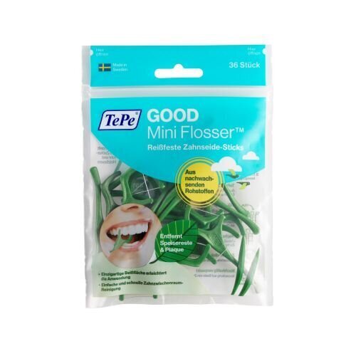 Zobu diegs TePe Mini Flosser N36 cena un informācija | Zobu pastas, birstes | 220.lv