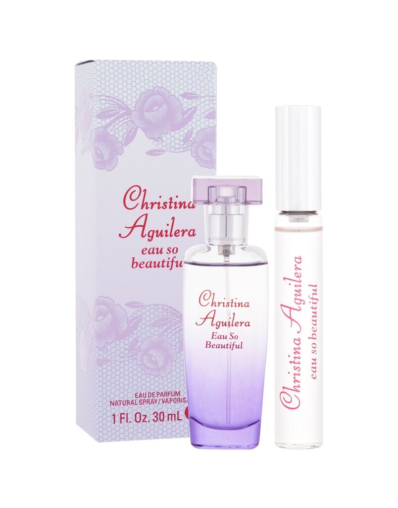 Komplekts Christina Aguilera Eau So Beautiful: EDP sievietēm 30 ml + 10 ml цена и информация | Sieviešu smaržas | 220.lv