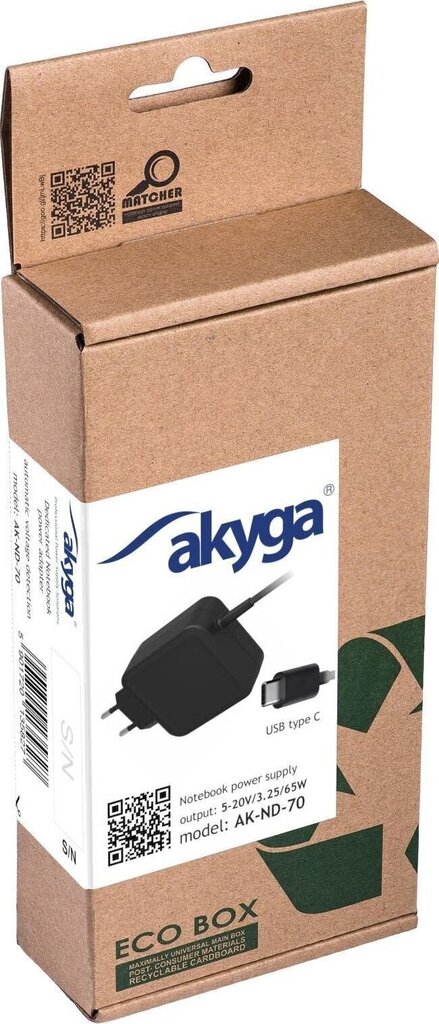Akyga AK-ND-70, USB-C, 1.2 m цена и информация | Kabeļi un vadi | 220.lv