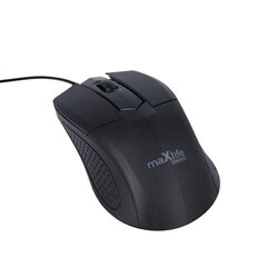 Maxlife Home Office MXHM-01 optiskā pele 1000 DPI 1,2 m, melna cena un informācija | Peles | 220.lv