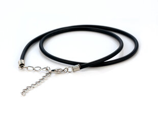 Bico 4mm melna gumijas kaklarota 48cm gara (CL4 48cm) cena un informācija | Kaklarotas | 220.lv