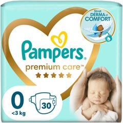 Autiņbiksītes PAMPERS Premium Care 0 izmērs, cena un informācija | Autiņbiksītes | 220.lv