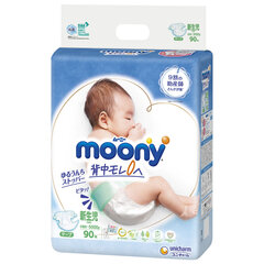 Japāņu autiņbiksītes Moony NB 0-5 kg, 90 gab. cena un informācija | Moony Rotaļlietas, bērnu preces | 220.lv