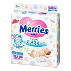 Japāņu autiņbiksītes Merries NB, 0-5 kg, 90 gab. cena un informācija | Autiņbiksītes | 220.lv