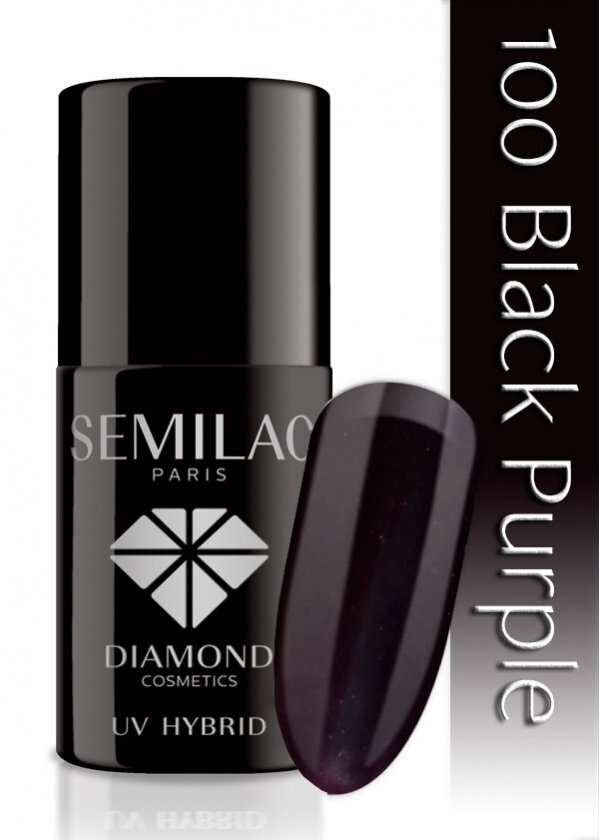 Hibrīda nagu laka Semilac 100 Black Purple, 7 ml cena un informācija | Nagu lakas, stiprinātāji | 220.lv