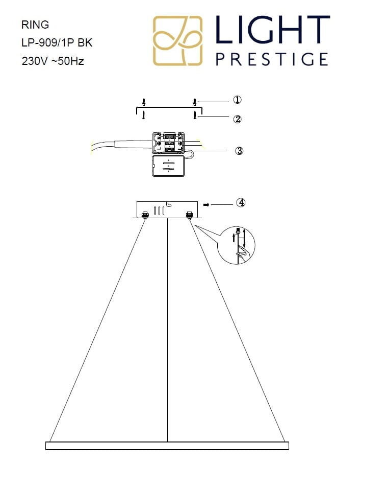 Light Prestige piekaramā lampa Ring L cena un informācija | Lustras | 220.lv