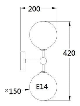 Light Prestige sienas lampa Dorado 2 cena un informācija | Sienas lampas | 220.lv