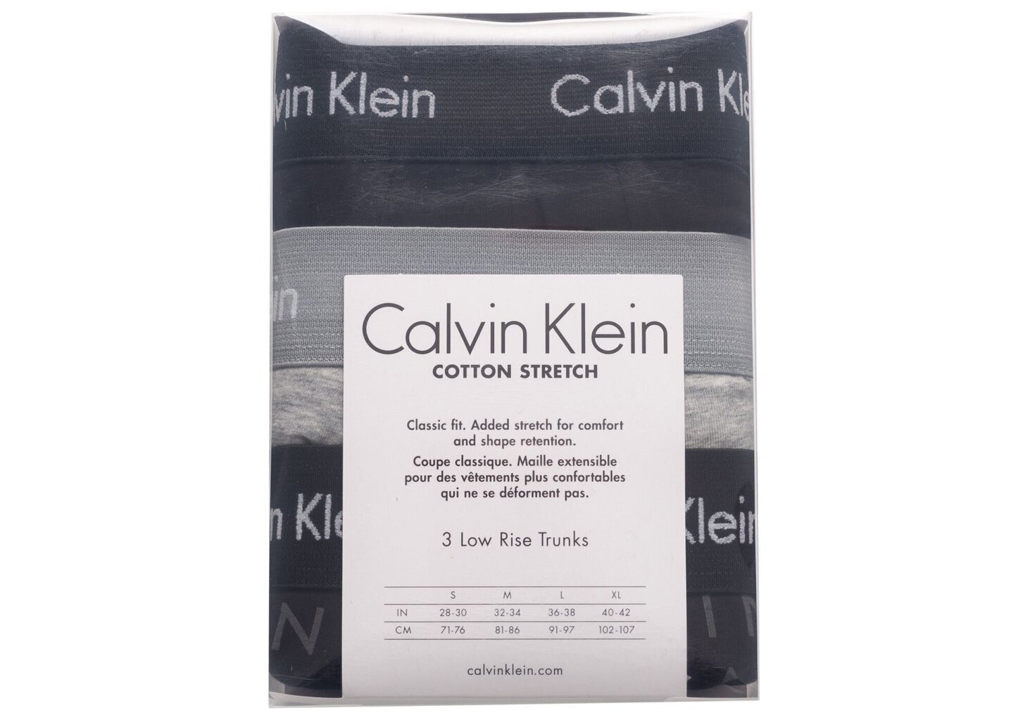 Apakšbikses vīriešiem Calvin Klein, 3 pāri, melnas/pelēkas U2664G YKS 44860 cena un informācija | Vīriešu apakšbikses | 220.lv