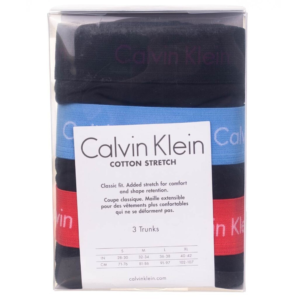 Apakšbikses vīriešiem Calvin Klein TRUNK 3PK, 3 pāri, melnas 0000U2662G WIC 42823 цена и информация | Vīriešu apakšbikses | 220.lv