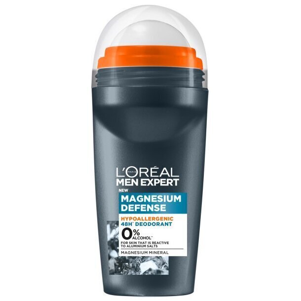 Rullīšu dezodorants-antiperspirants L'oreal Paris Men Expert Magnesium Defence, 50 ml cena un informācija | Dezodoranti | 220.lv