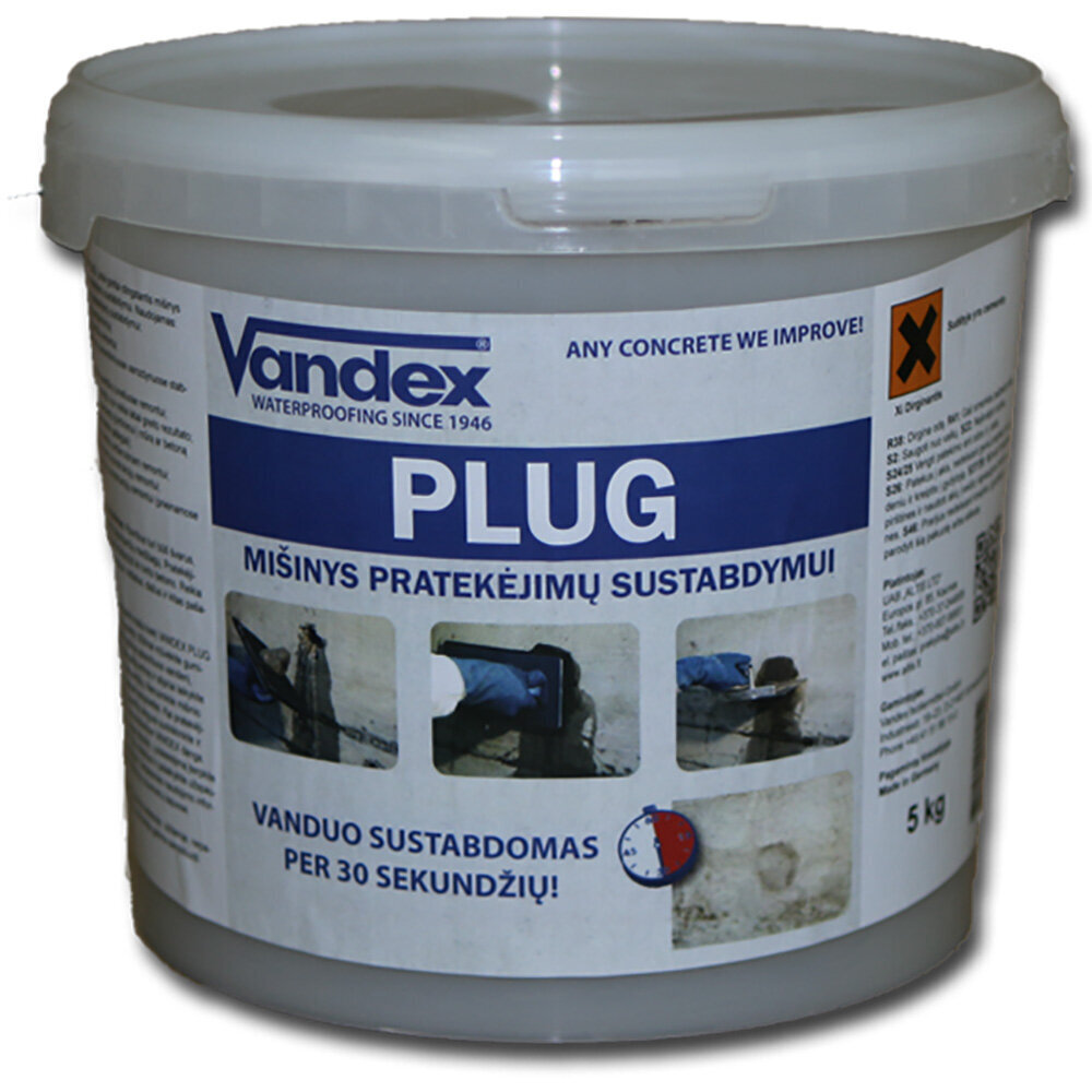 Maisījums noplūdes novēršanai Vandex Plug, 5 kg цена и информация | Izolācijas materiāli | 220.lv