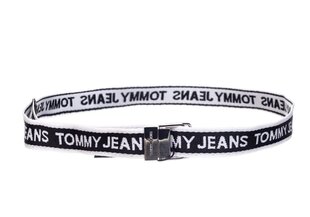 Sieviešu siksna Tommy Hilfiger 2,5 cm TJW MINI LOGO TAPE BELT BLACK AW0AW09753 BDS 28568 cena un informācija | Sieviešu jostas | 220.lv