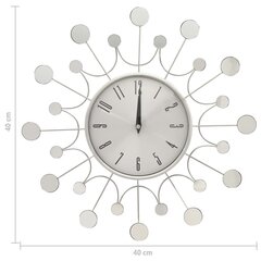 325165 vidaXL Wall Clock Silver 40 cm Metal cena un informācija | Pulksteņi | 220.lv