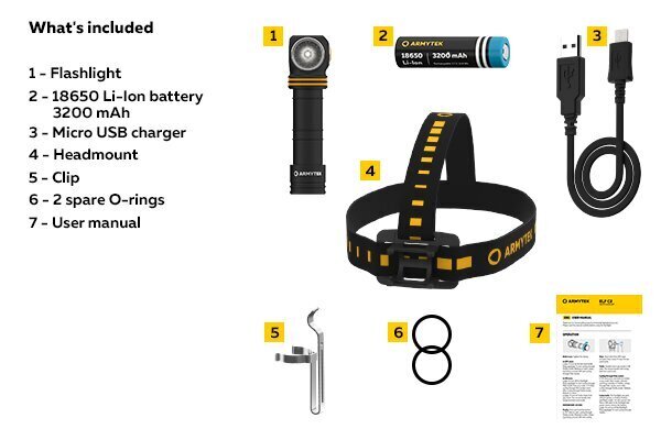 Prožektors Armytek Elf C2 Micro USB, silta gaisma цена и информация | Lukturi | 220.lv